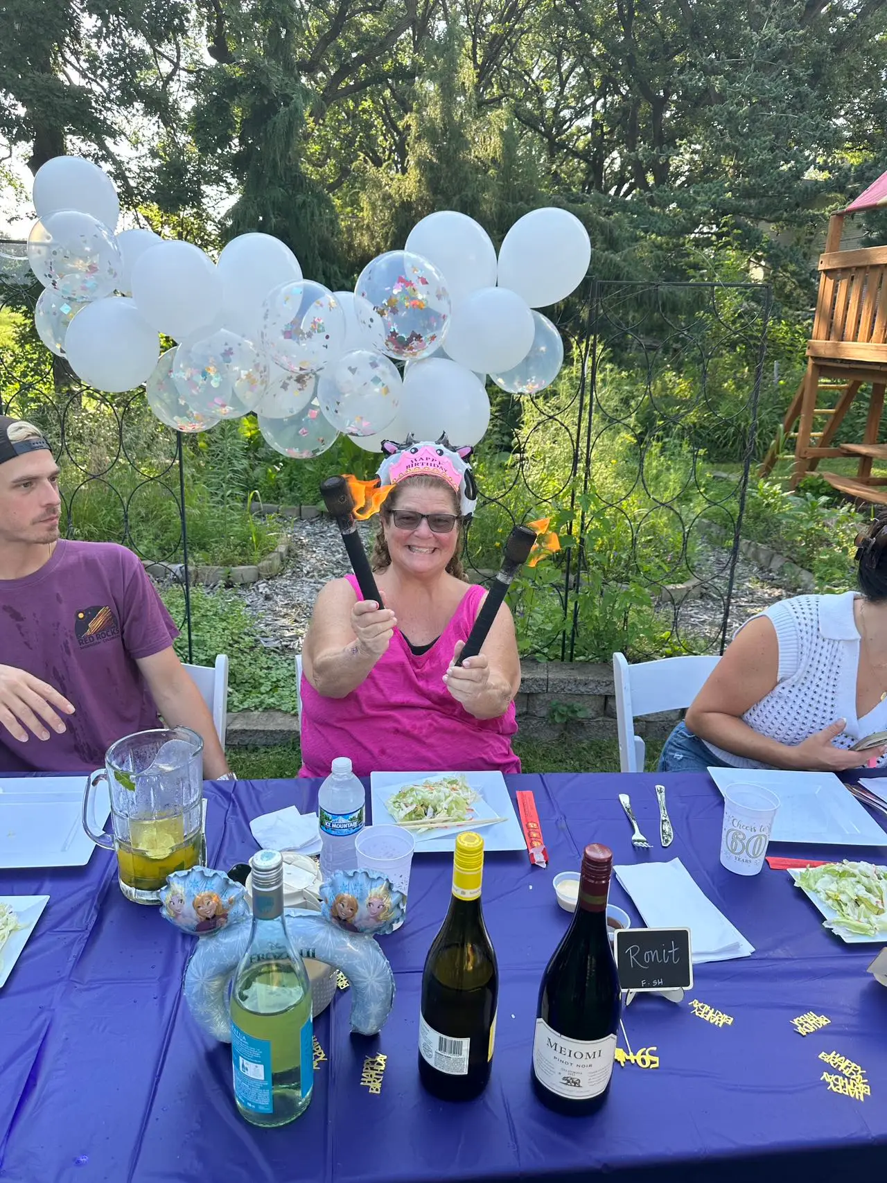 Professional private hibachi at home chef cooking for a backyard birthday party in Philadelphia, PA.