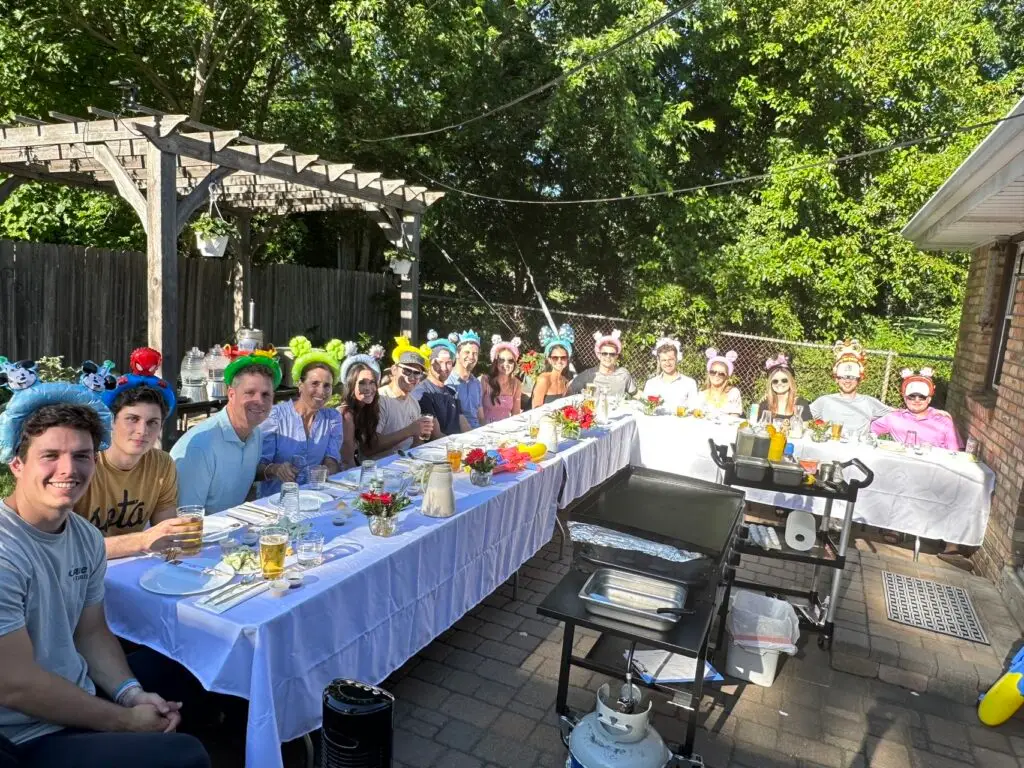 Private catering for a backyard hibachi at home party in Cherry Hill, New Jersey.